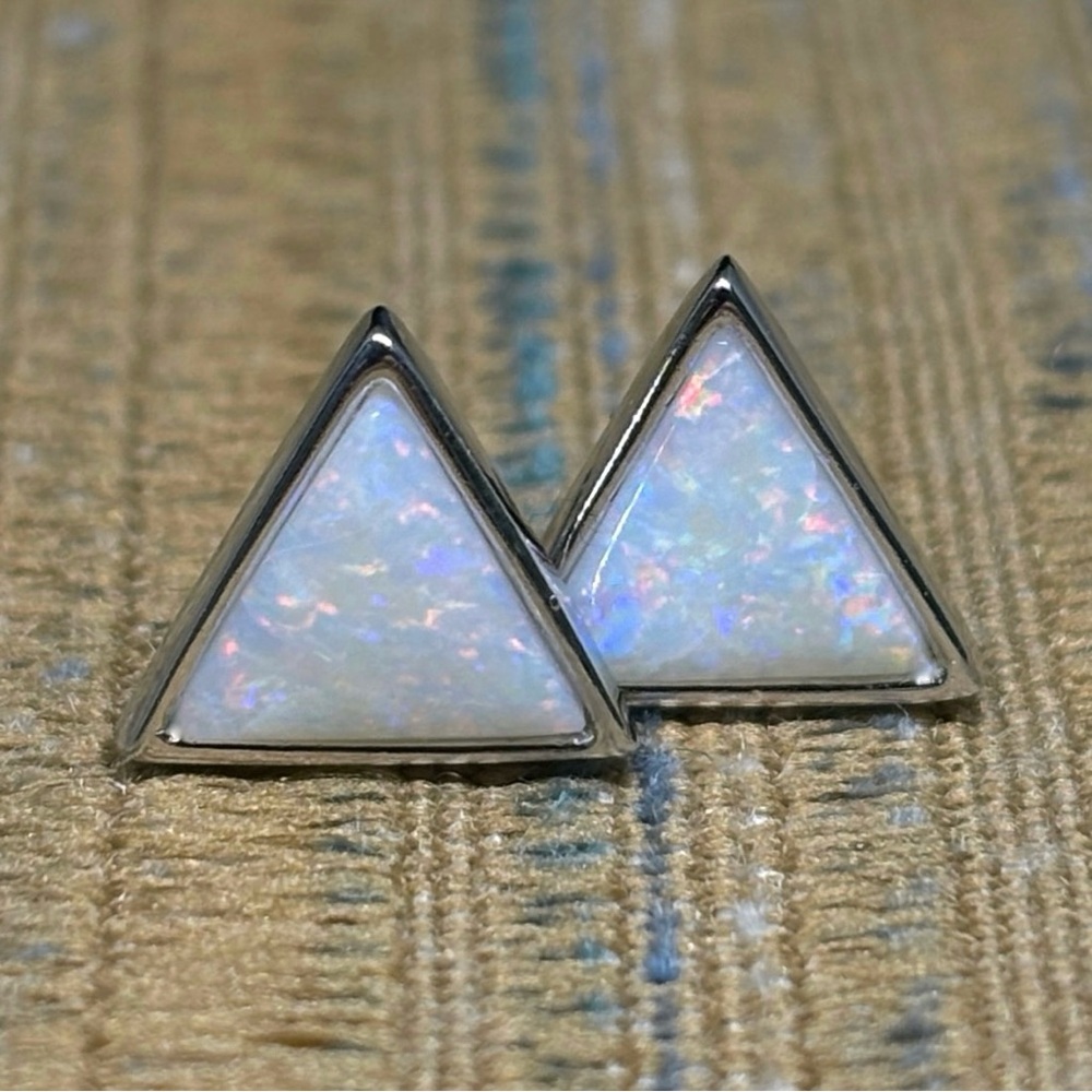 Triangular Cut Australian Multifired Lambina Opal… - image 1